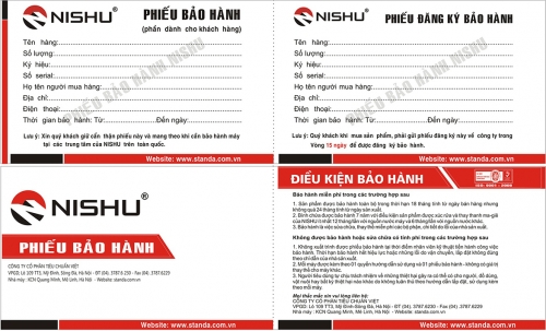 Báo giá in phiếu bảo hành sản phẩm phụ kiện thiết bị